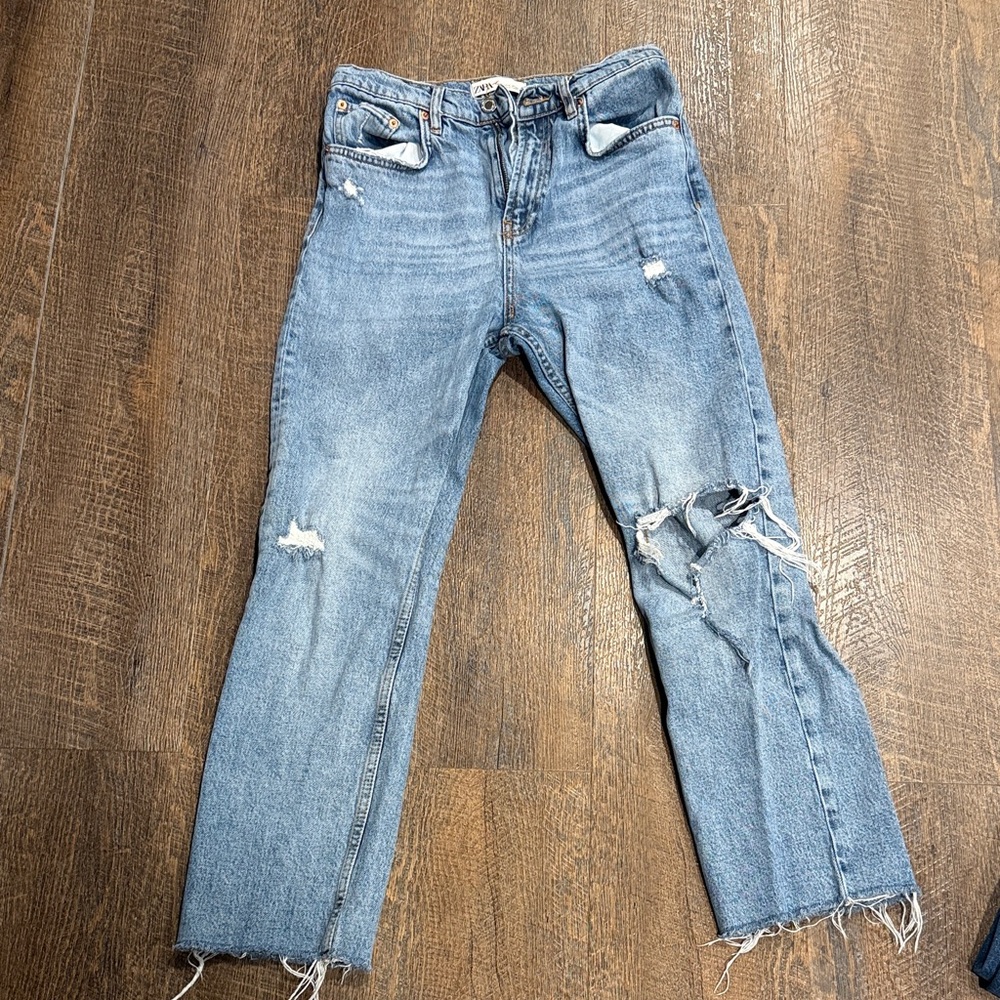 Zara Distressed Blue Women's Jeans